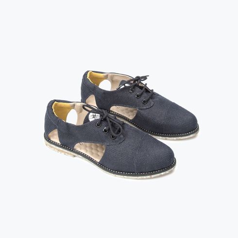 Shiny Blue Cutout Oxford