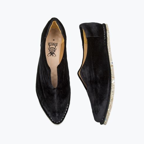 Black Velvet Slipper