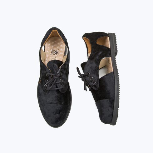 Black Velvet Cutout Oxford