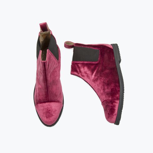 Red Velvet Chelsea Boot